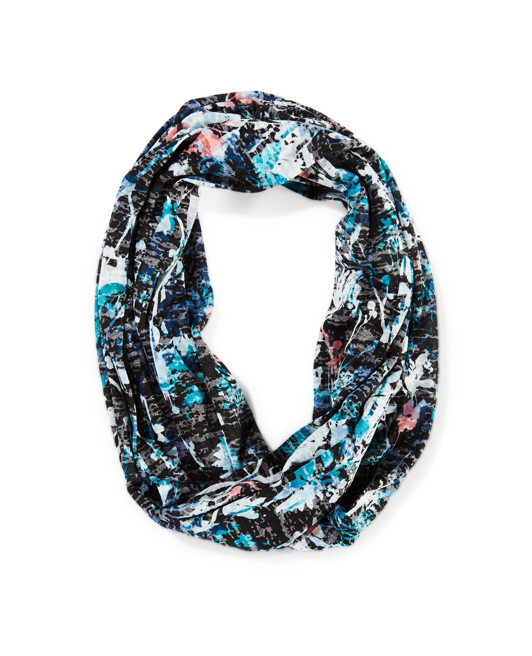 Women's black print infinity scarf