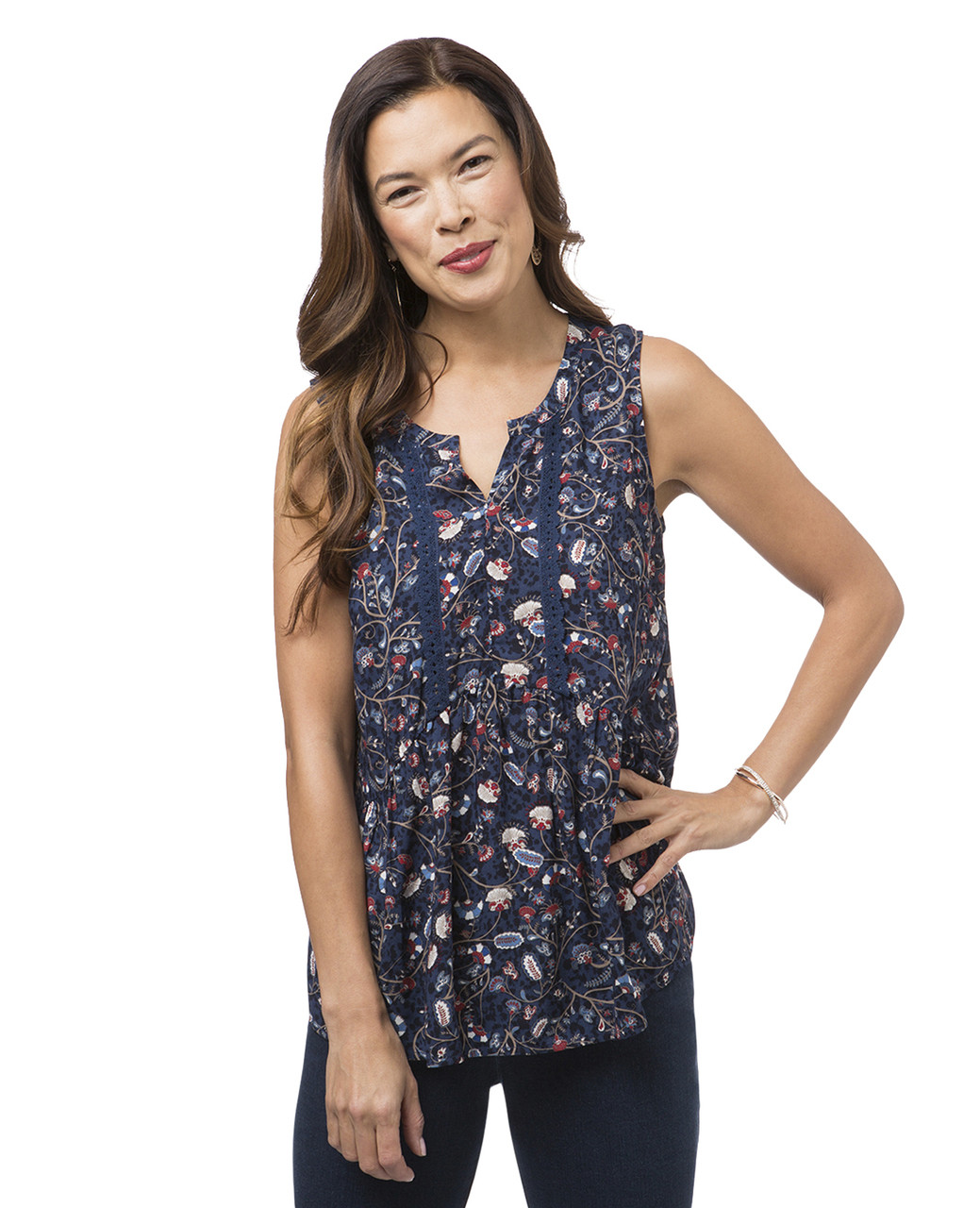Lace Peplum Sleeveless Top