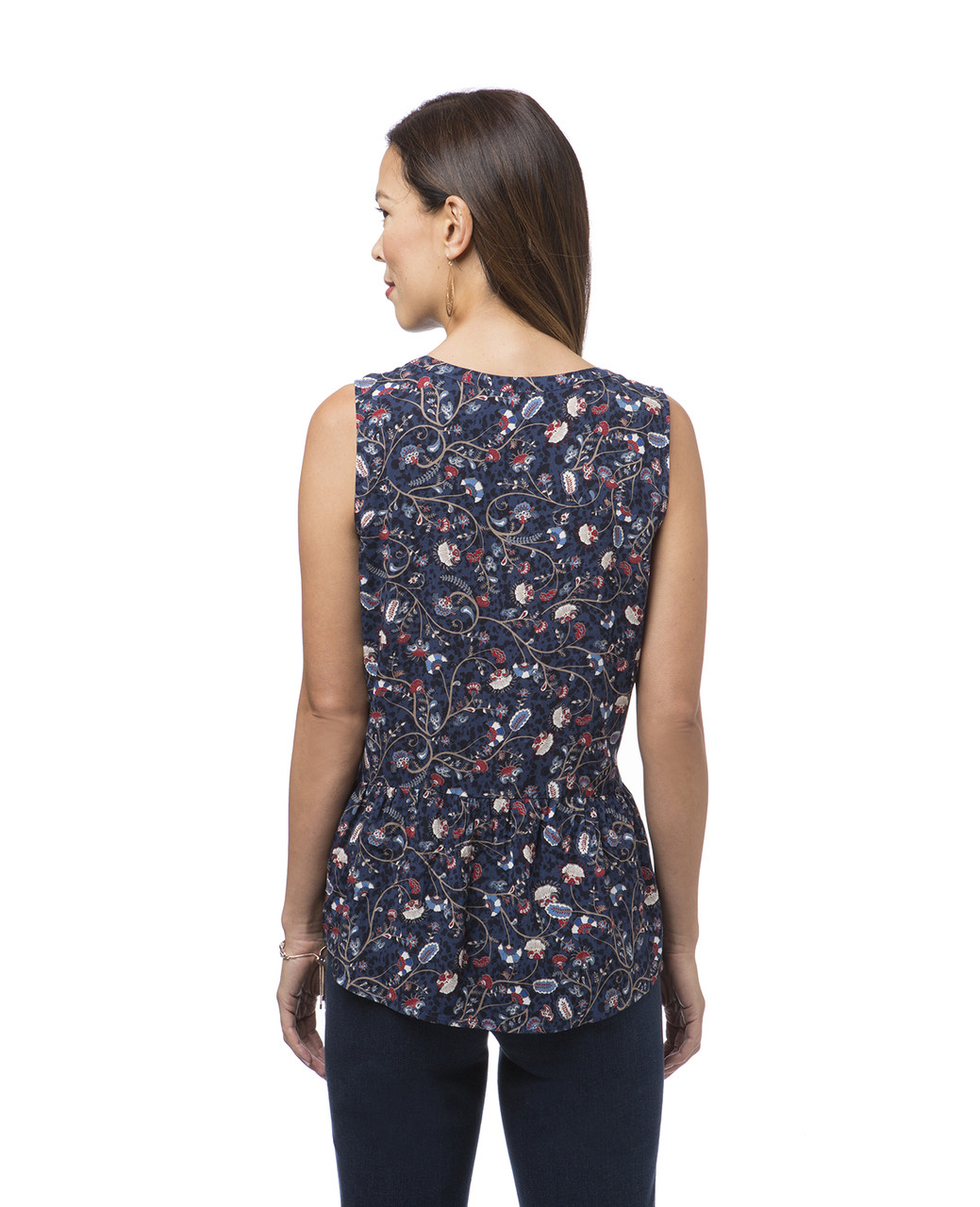 Lace Peplum Sleeveless Top
