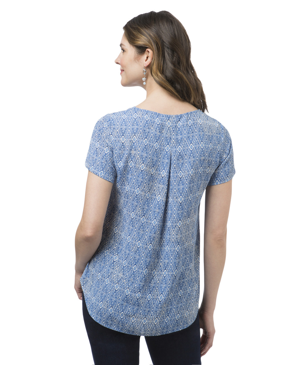 Women's short Sleeve Popover Blouse