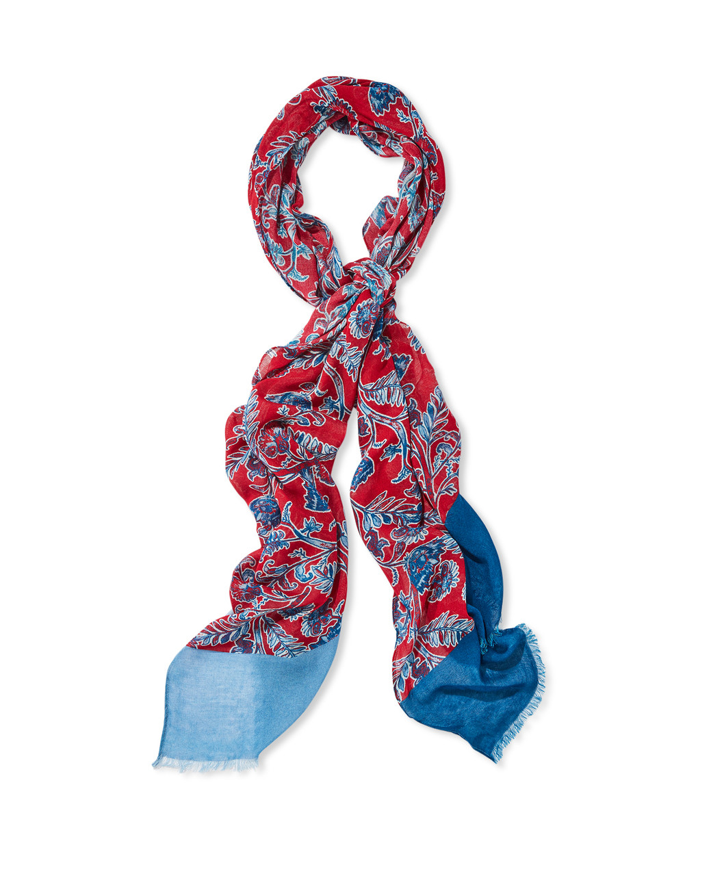 Solid Border Floral Print Scarf