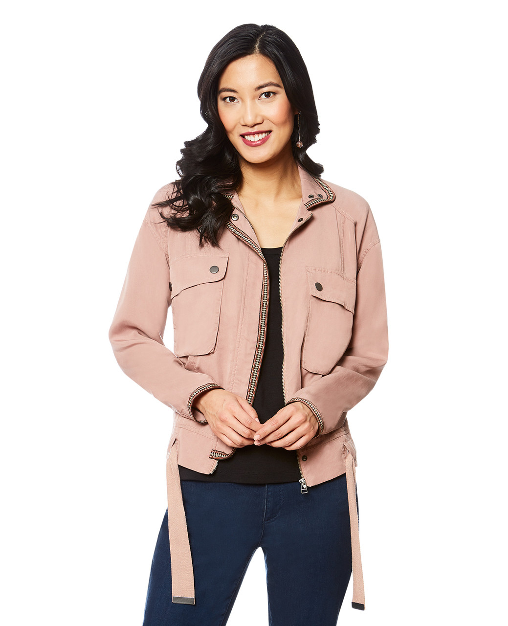 Women's pink moto jacket