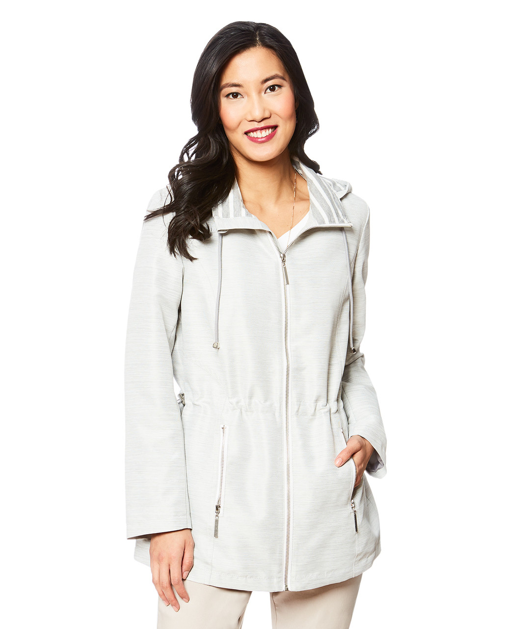 Women's grey sporty windbreaker jacket