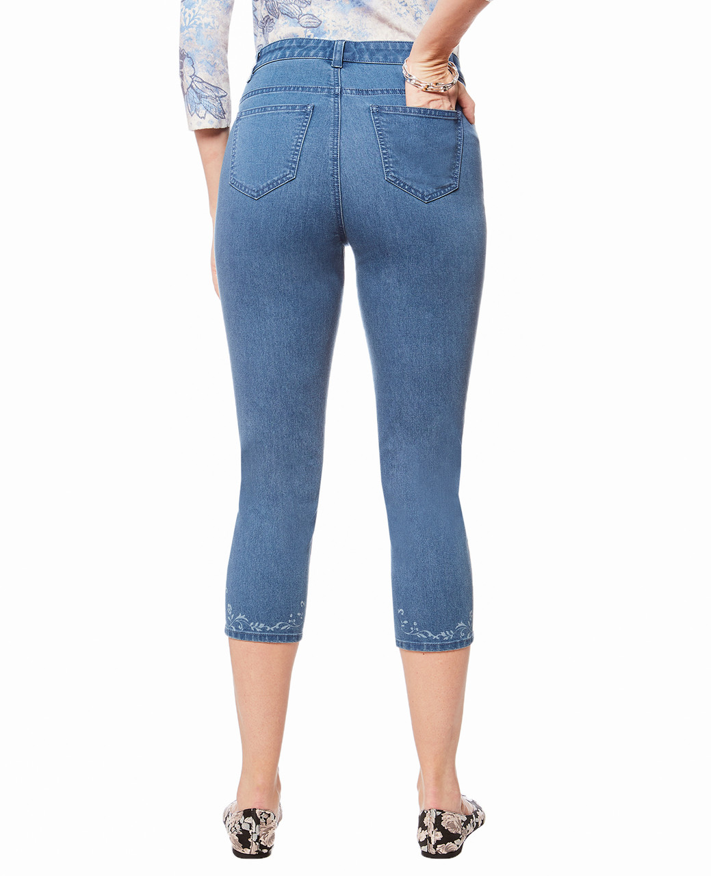 Printed Hem Everyday Slim Crop