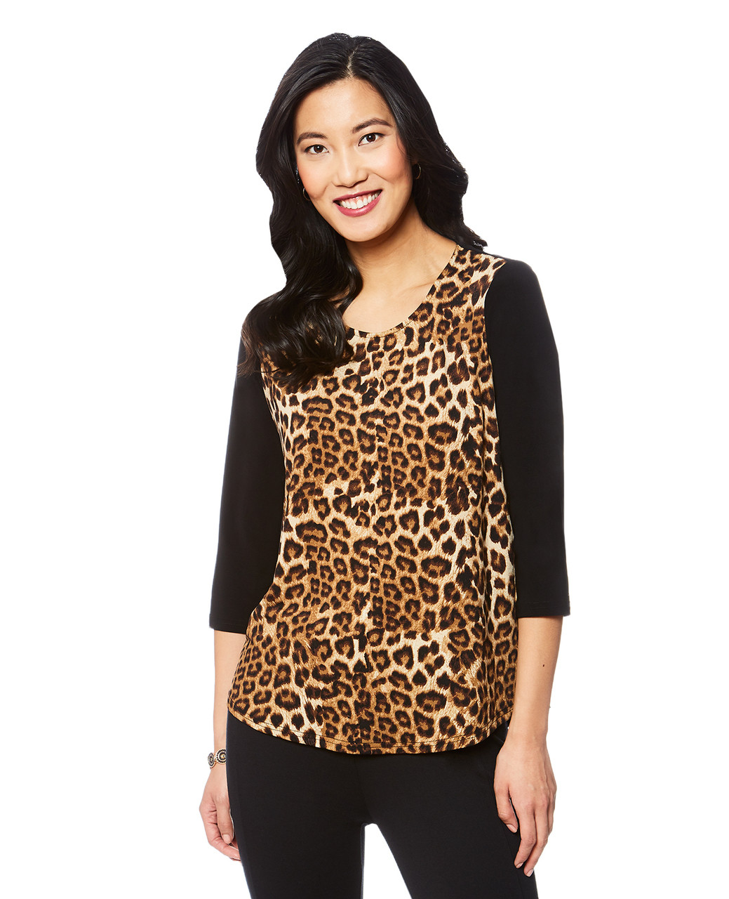 Women's animal print knit top