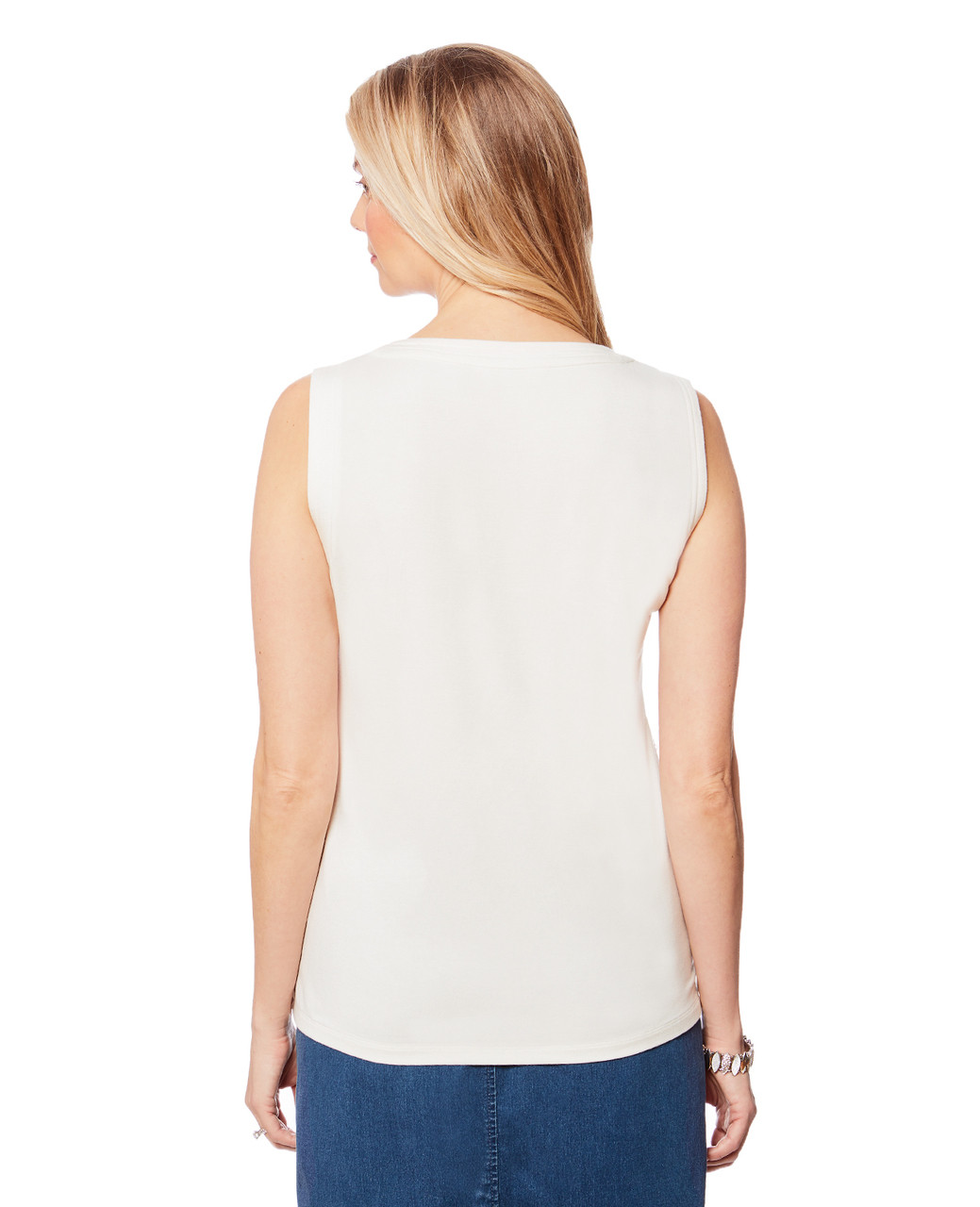 Women's white lace sleeveless top