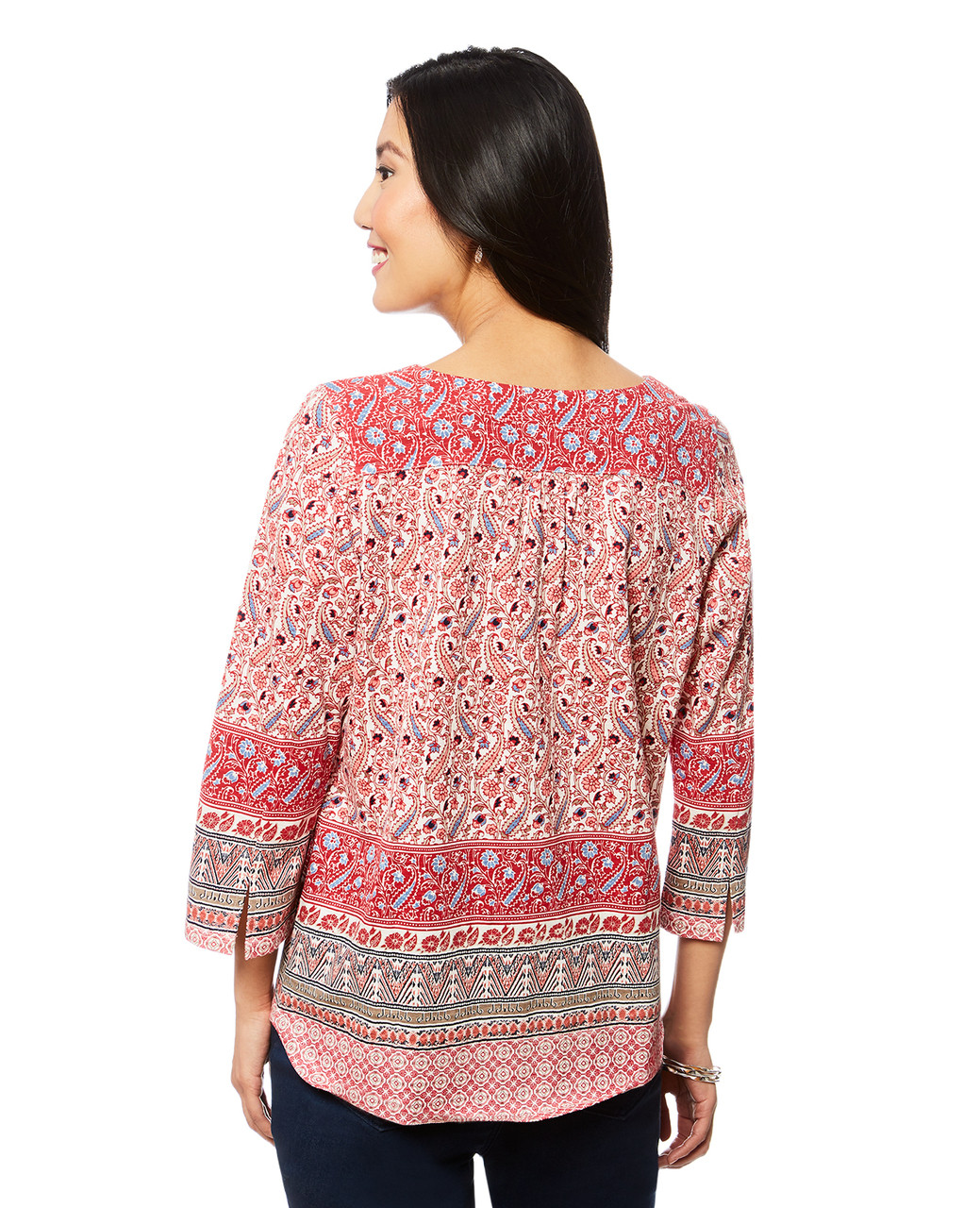 Women's red bell sleeve top