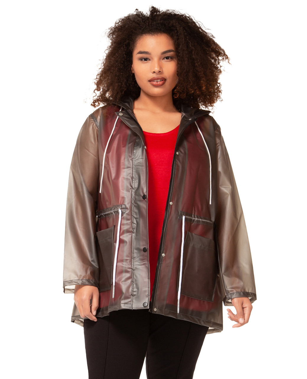 Plus Women's Grey Rain Coat