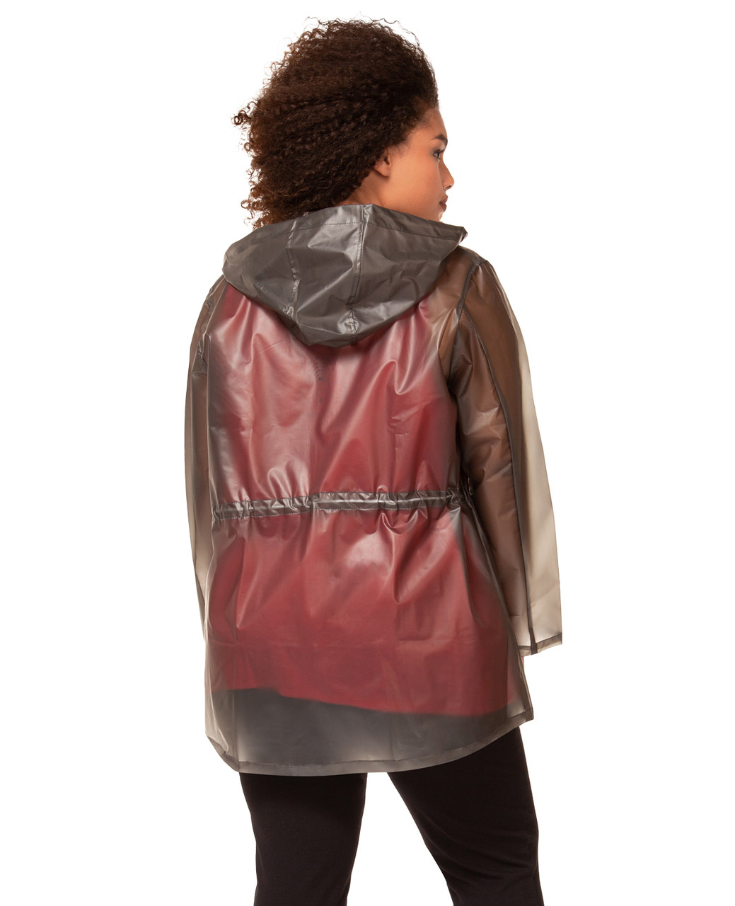 Plus Women's Grey Rain Coat