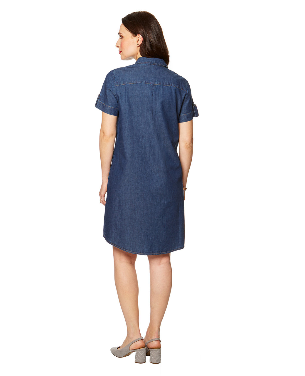 Women's short sleeve denim dress