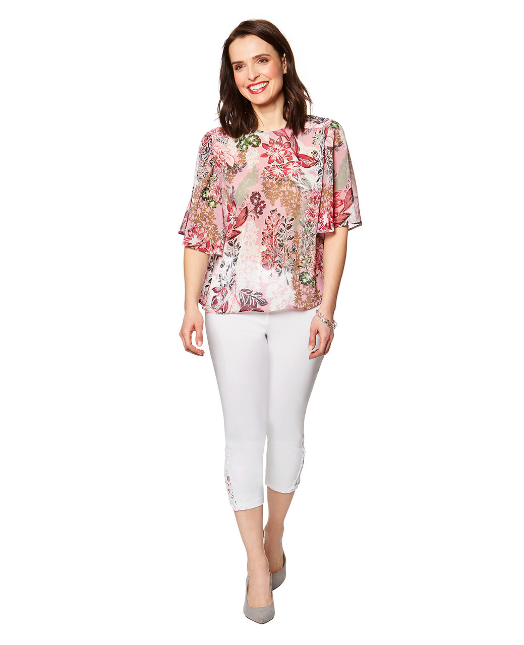 Women's pink floral shirt