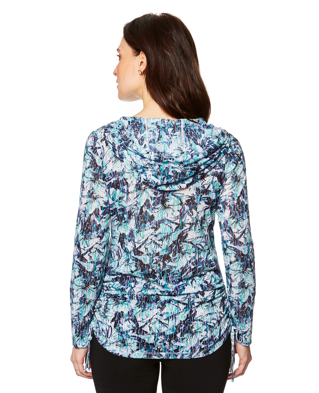 Women's green printed hoodie