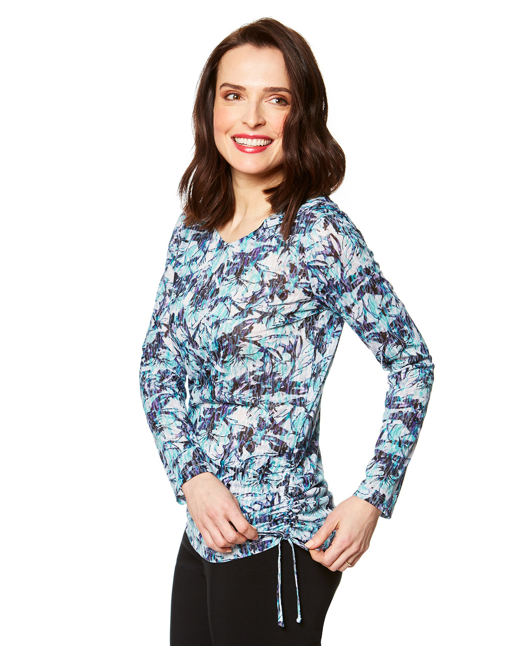 Women's green printed hoodie