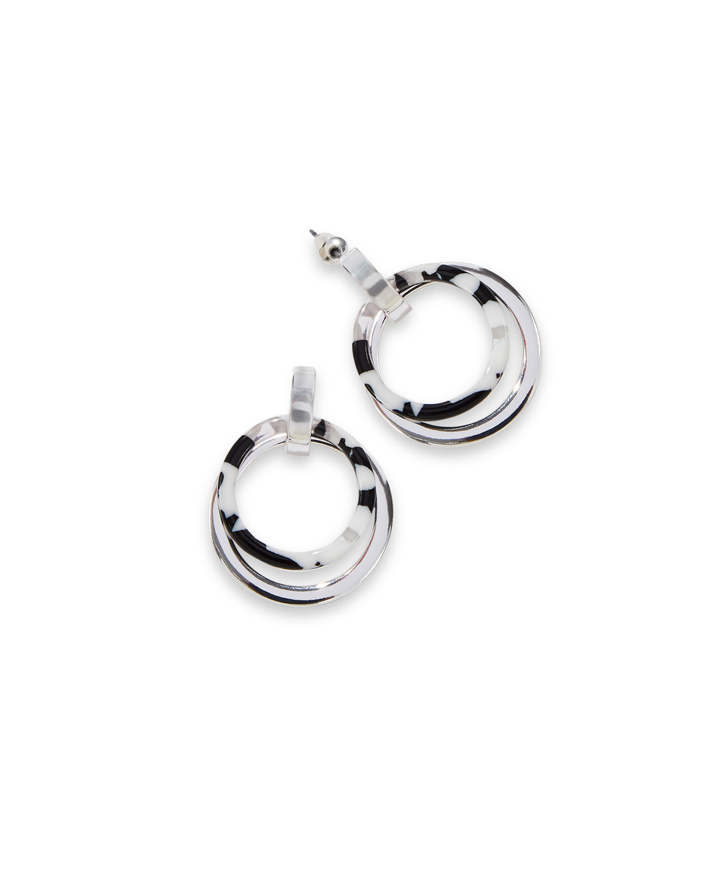 Women's marbled disc drop earrings
