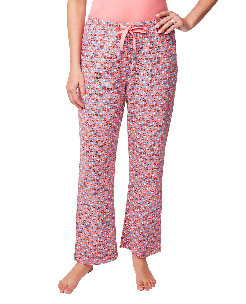 Women's pink geometric print pajama bottom