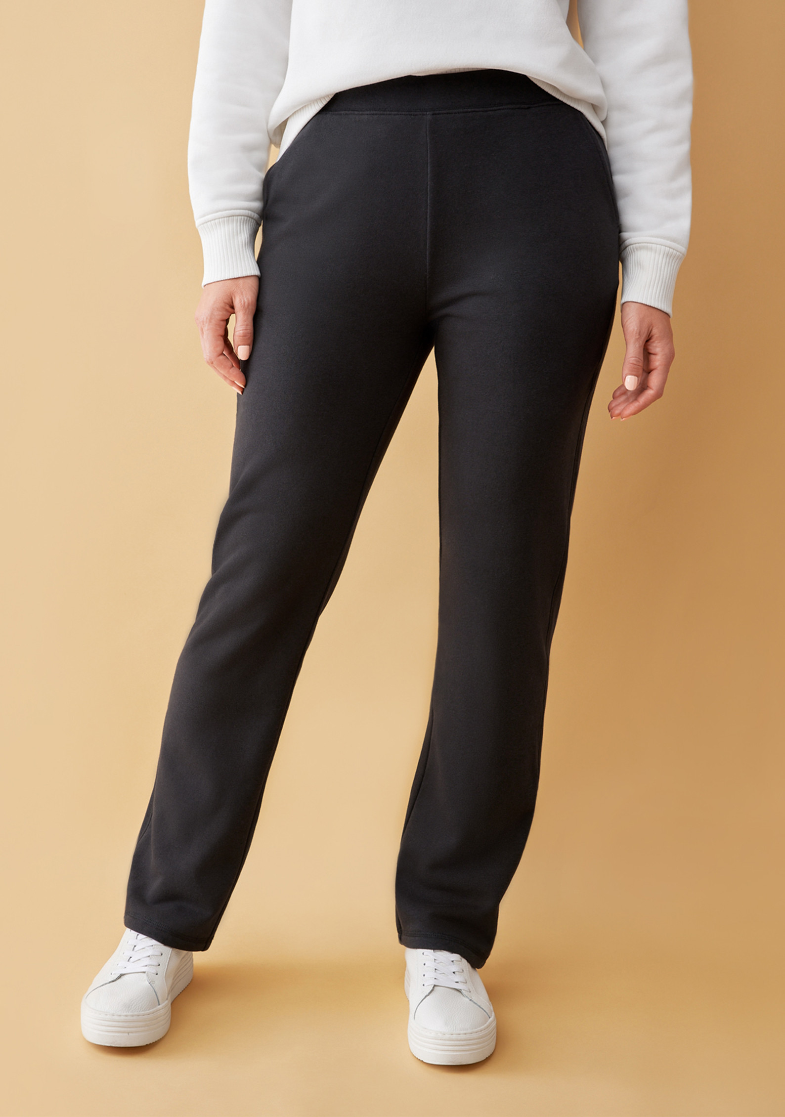 Uncuffed Fleece Sweatpant Half Body - Black