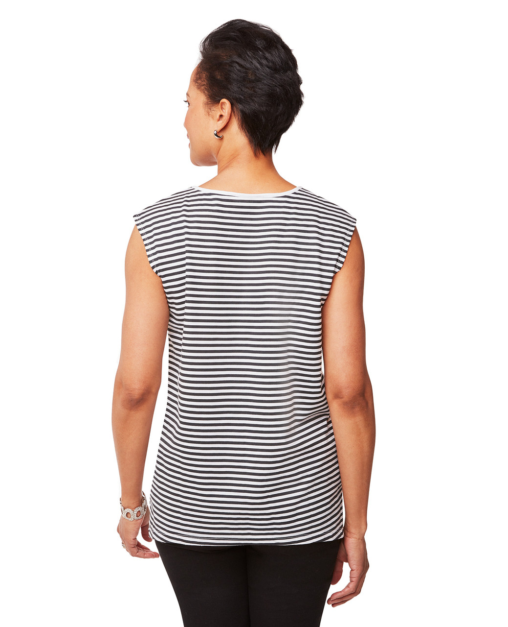 Women's white stripe tank top