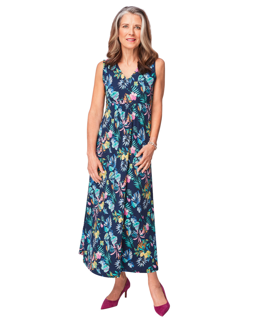 Women's black empire waist maxi dress