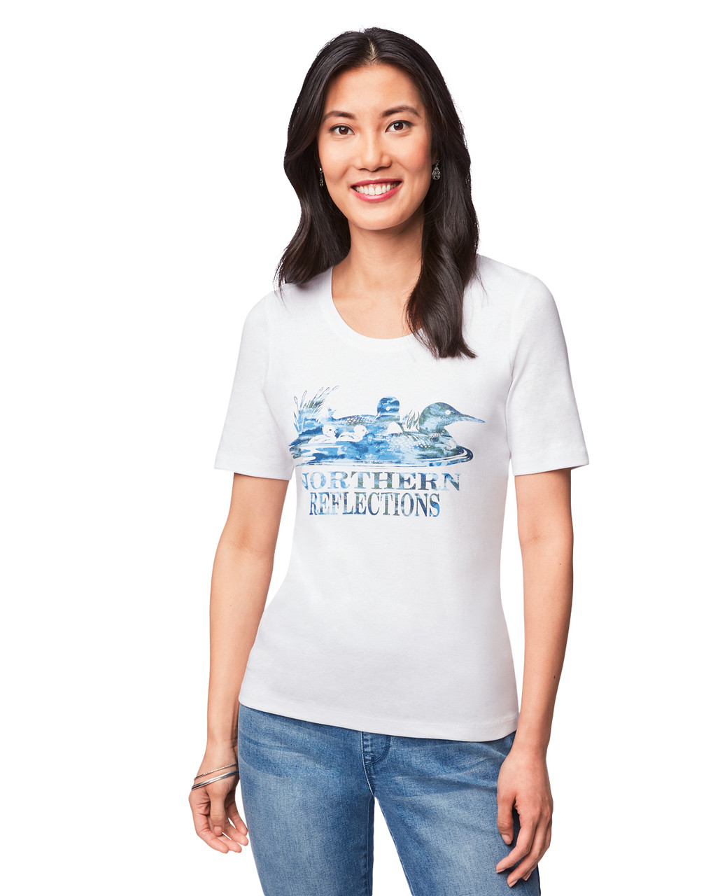 Women's white short sleeve tee
