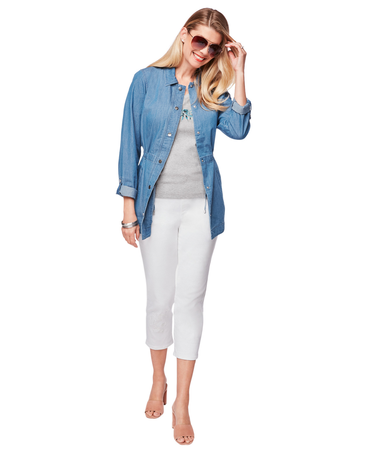 Women's chambray jacket with pockets
