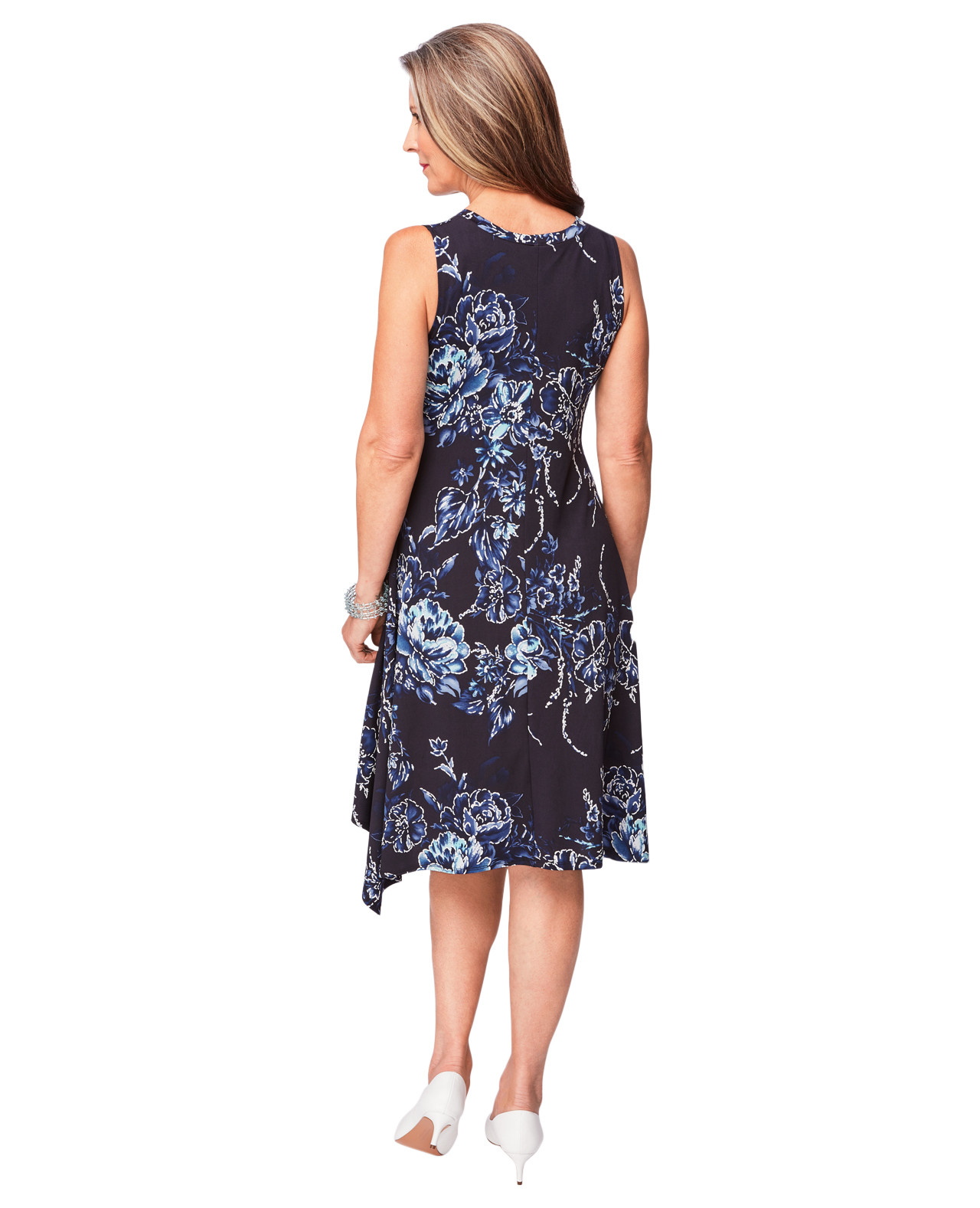 women's floral print sharkbite dress
