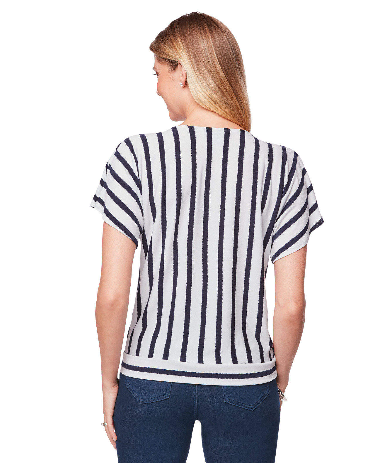 Women's striped self tie top