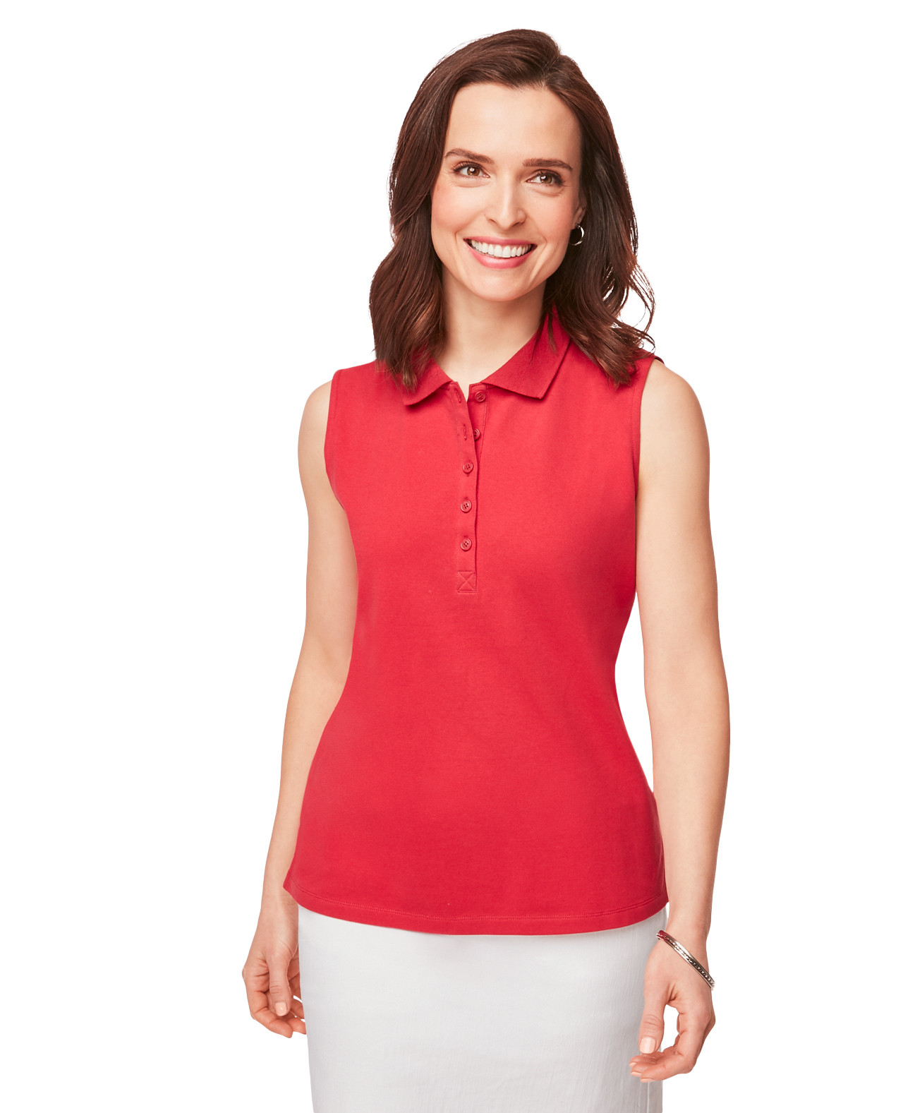 Women's Sleeveless Knit Polo Shirt