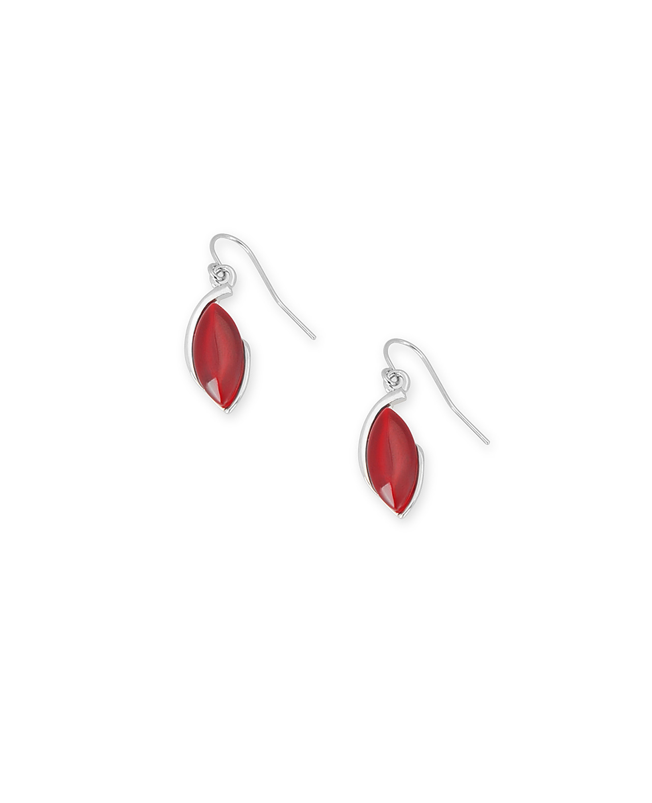 Women's Red Cat-Eye Marquise Earrings