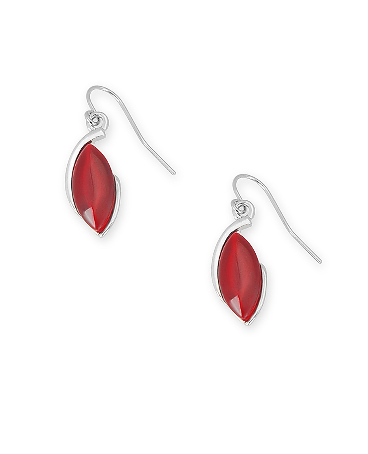 Women's Red Cat-Eye Marquise Earrings