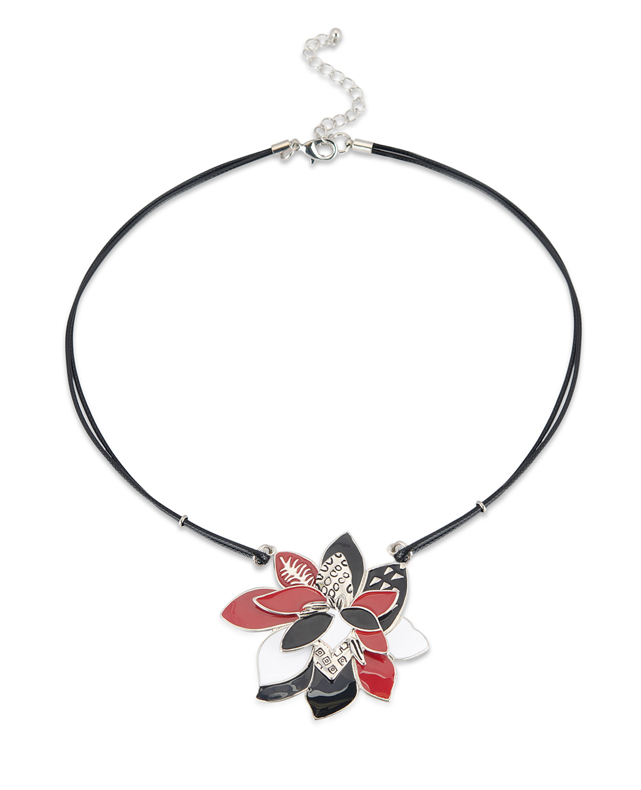 Women's Flower Pendant Cord Necklace