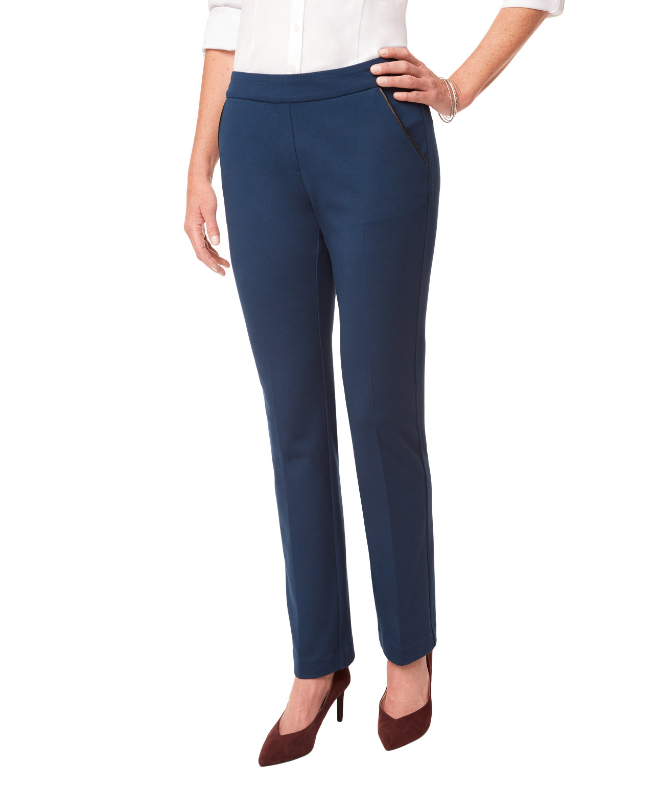 Dress Pant With Pleather Trim