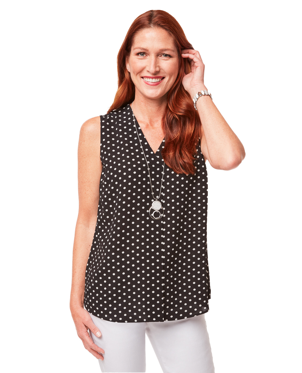 Polka Dot Shell Top