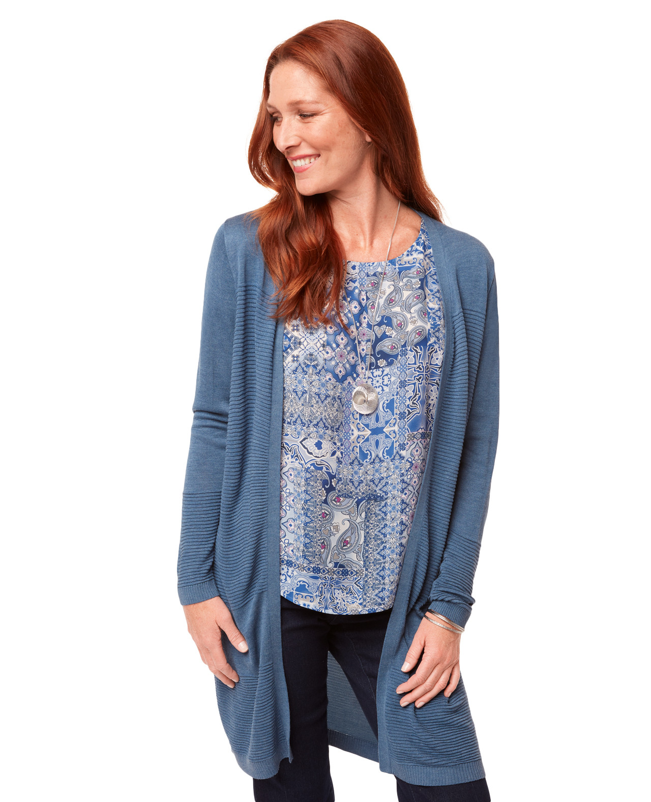 Women's Ribbed Long Cardigan