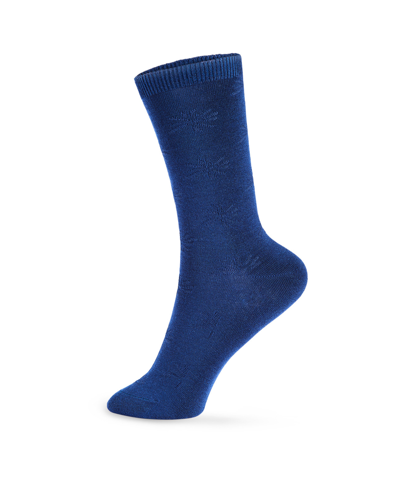 Blue Bamboo Blend Socks With Cuff