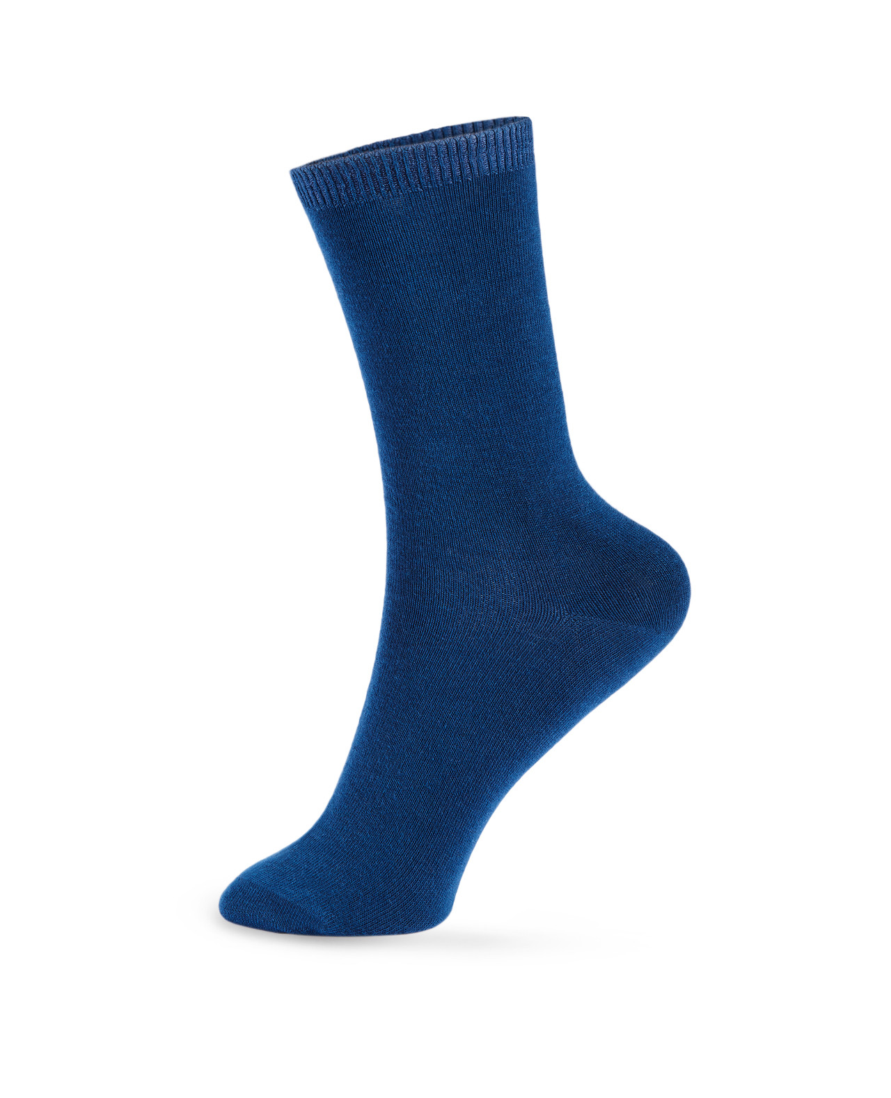 Solid Rib Cuff Crew Socks