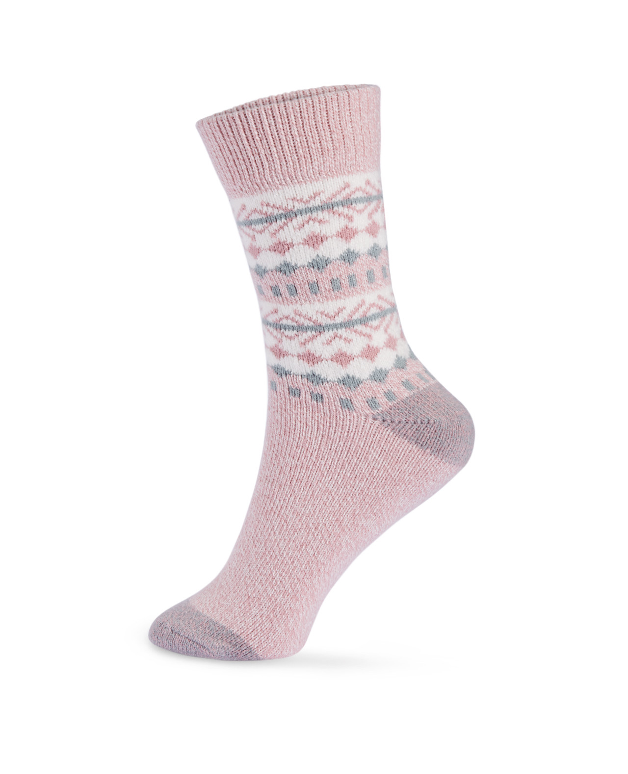 Fair Isle Crew Socks With Cuff