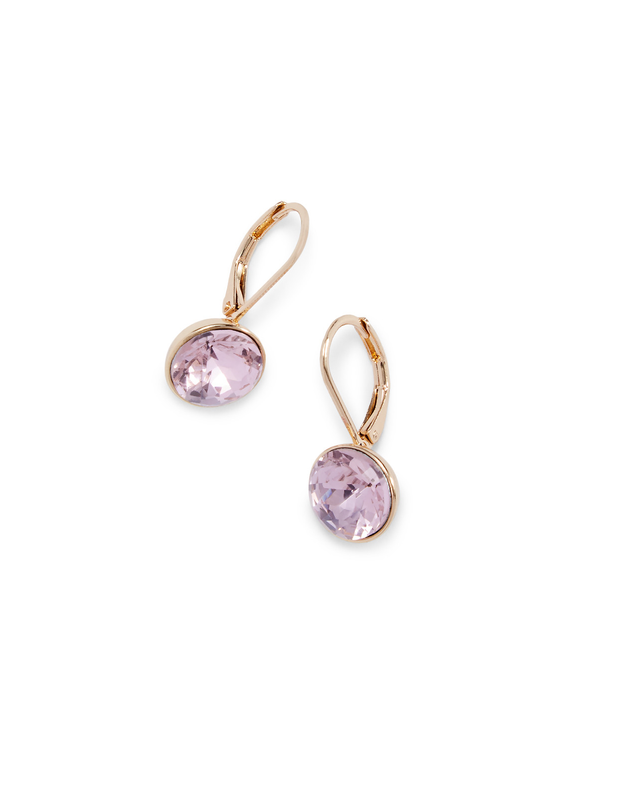 Pink Round Stone Earrings