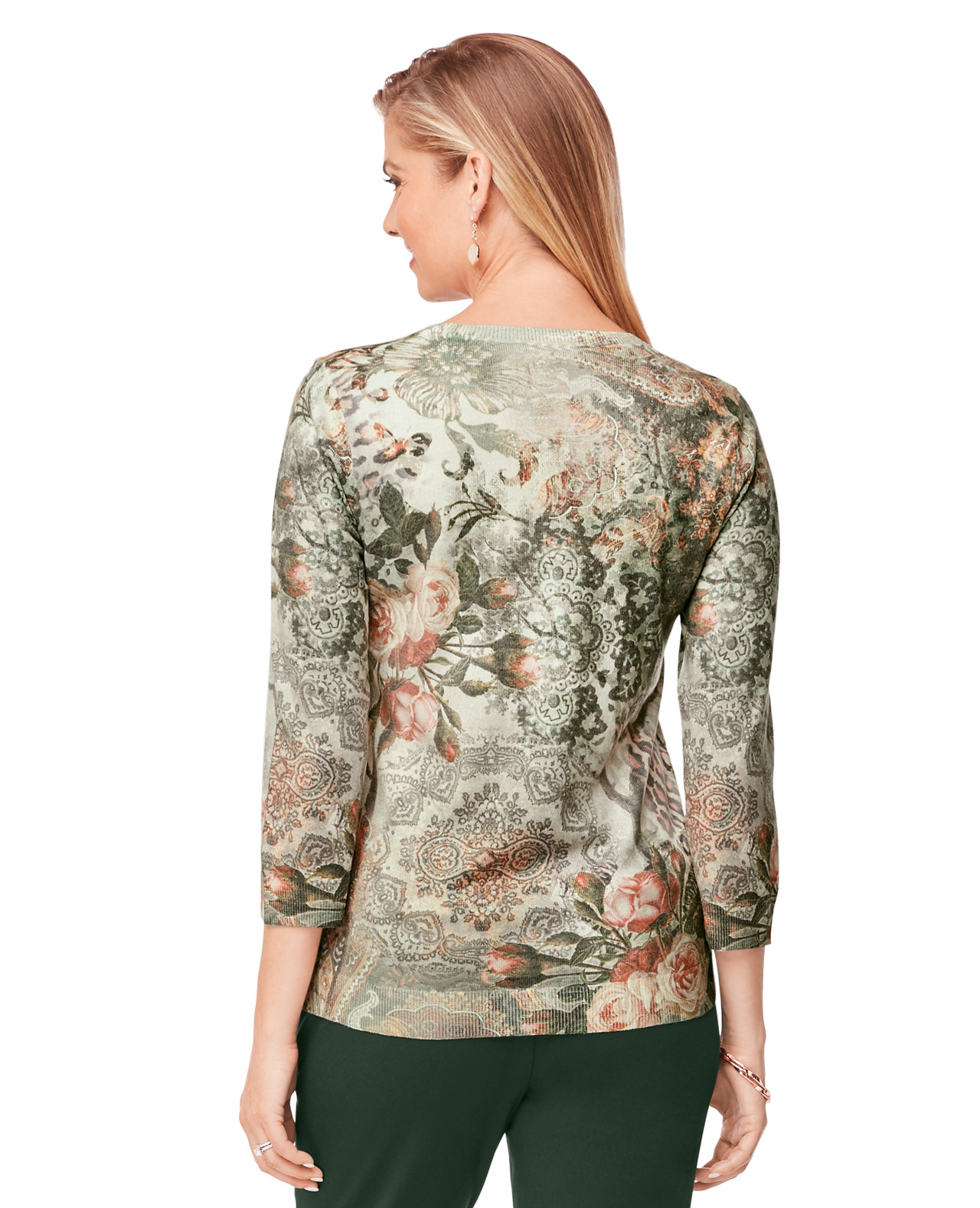 Mock Neck Top With Diamantes