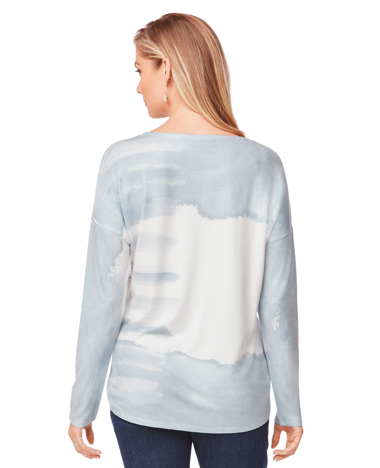 Blue Floral Print Sweater