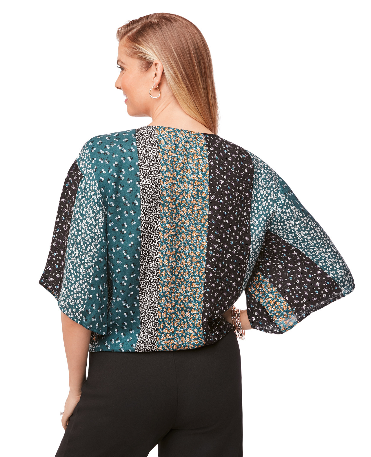 Kimono Sleeve Top With Front Tie
