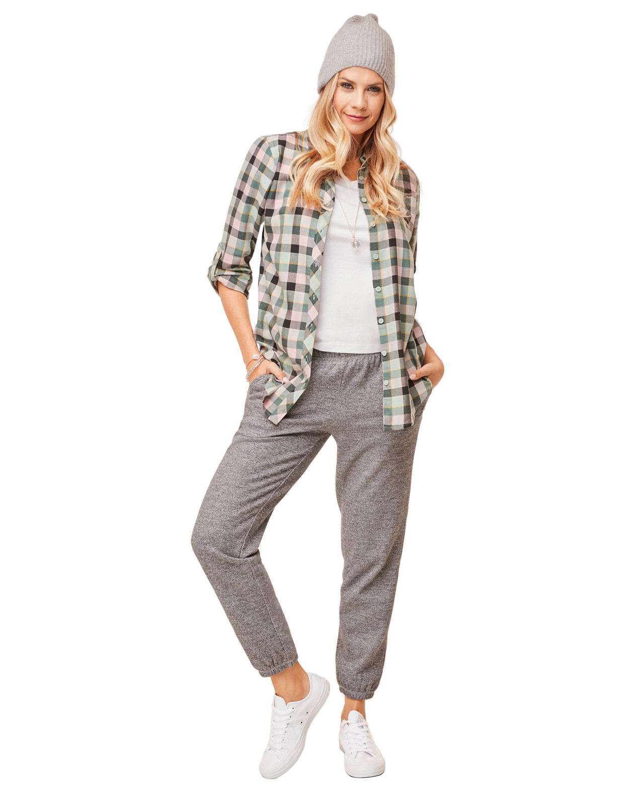 Long Sleeve Plaid Shirt With Collar