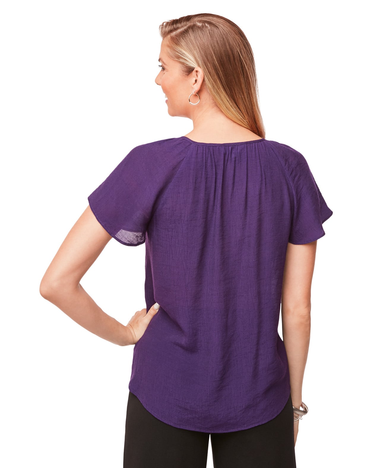 Women's Button Down Blouse With Flowy Sleeves
