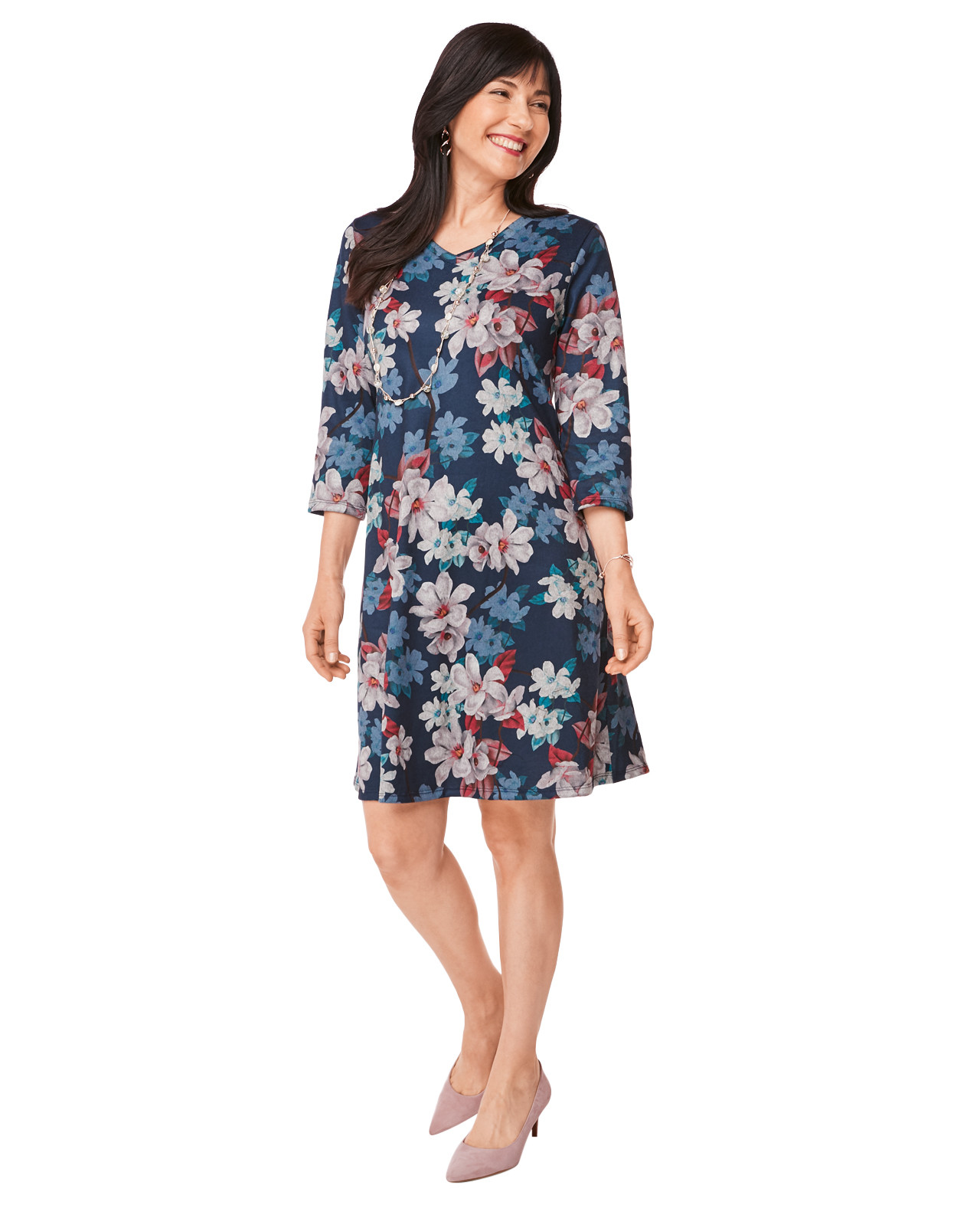 Floral Knit Sweater Dress