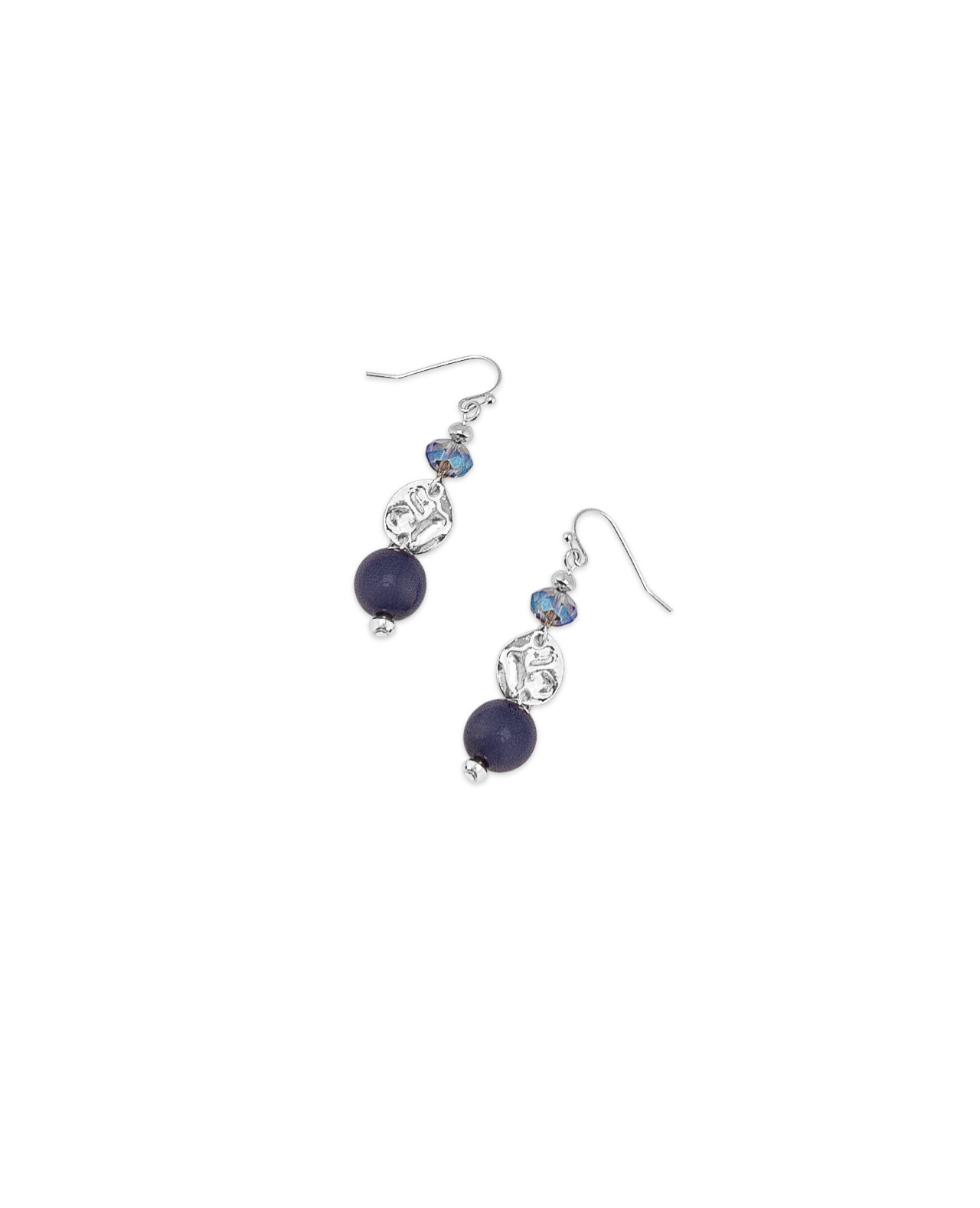 Blue Linear Bead Earrings