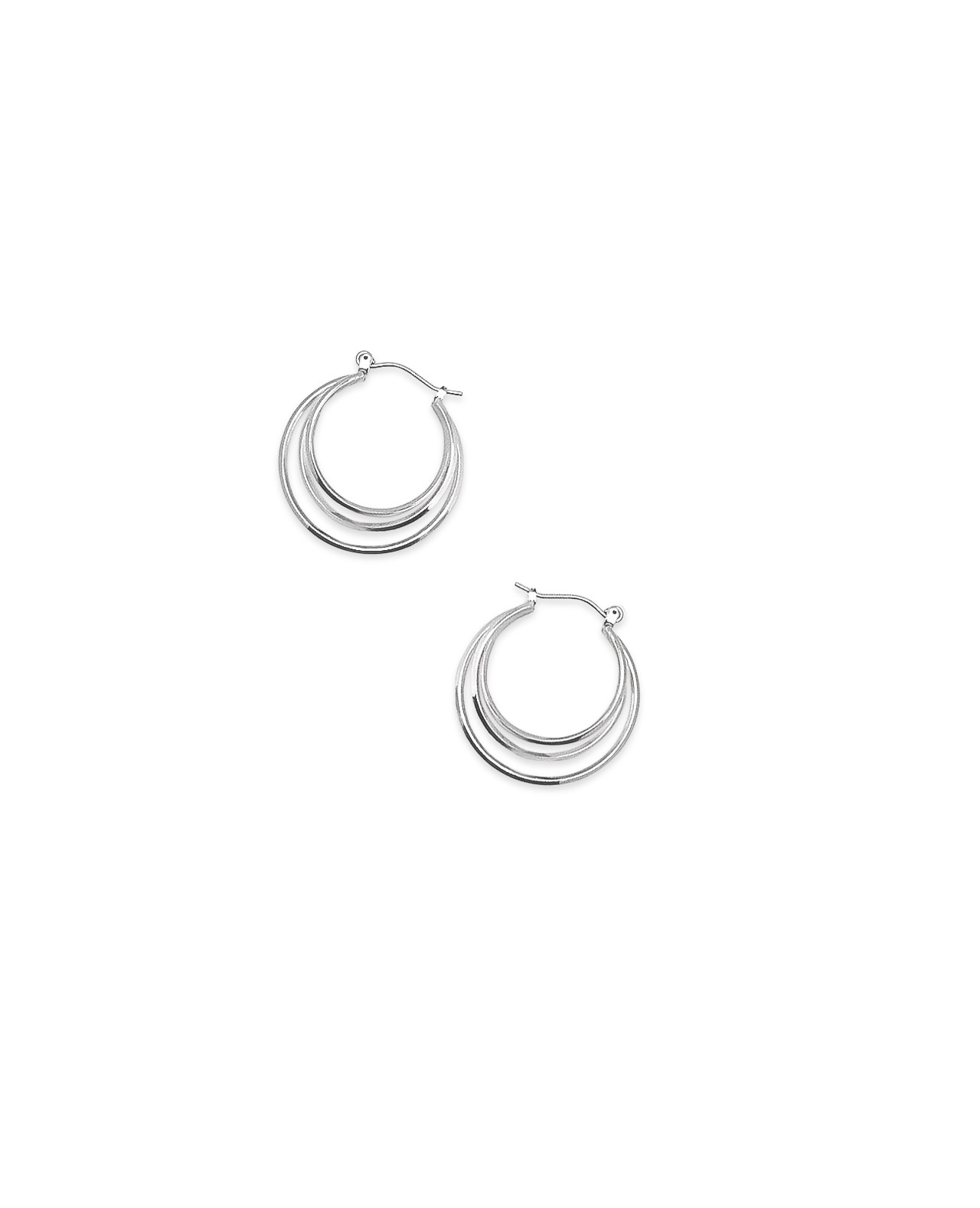 Silver Twisted Hoop Earrings