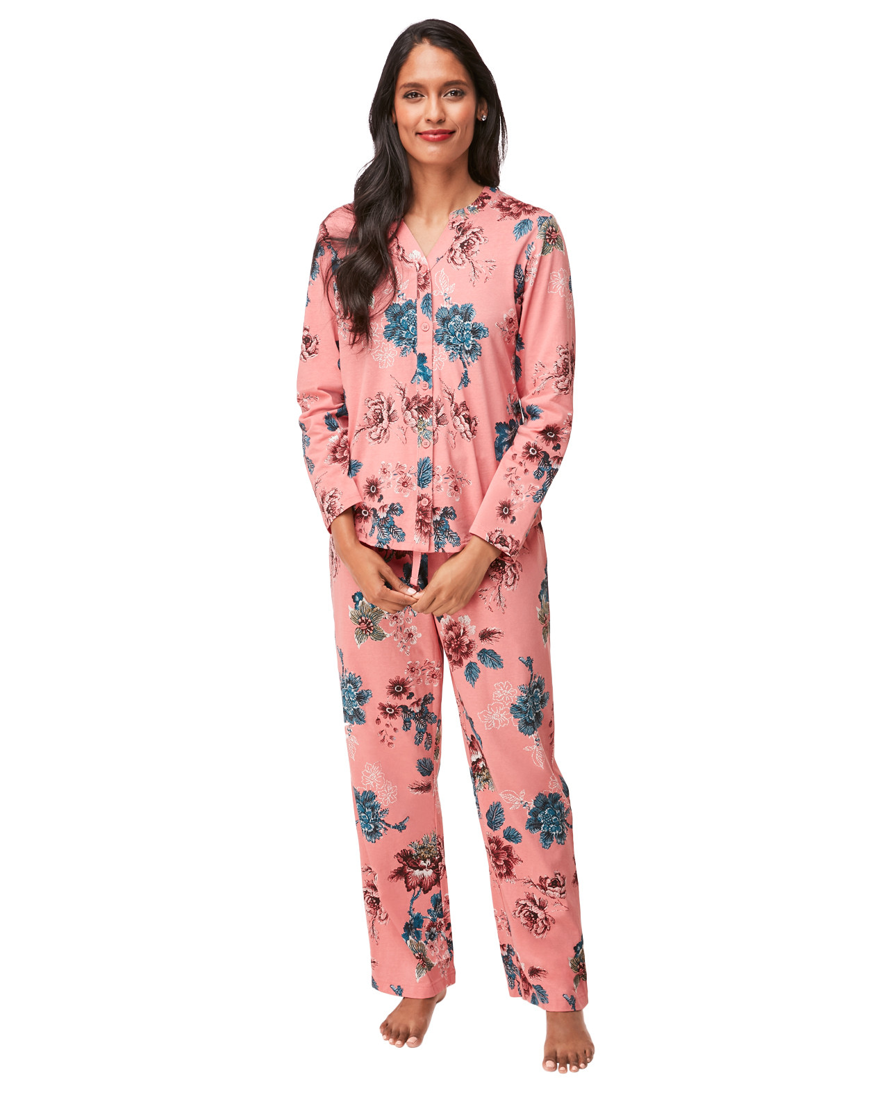 Floral Print Front Pyjama Set
