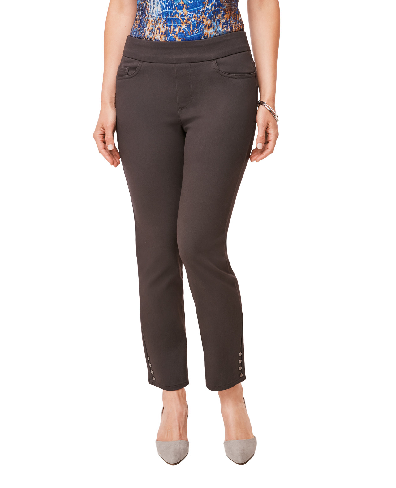 Pull On Dress Pants With Snaps