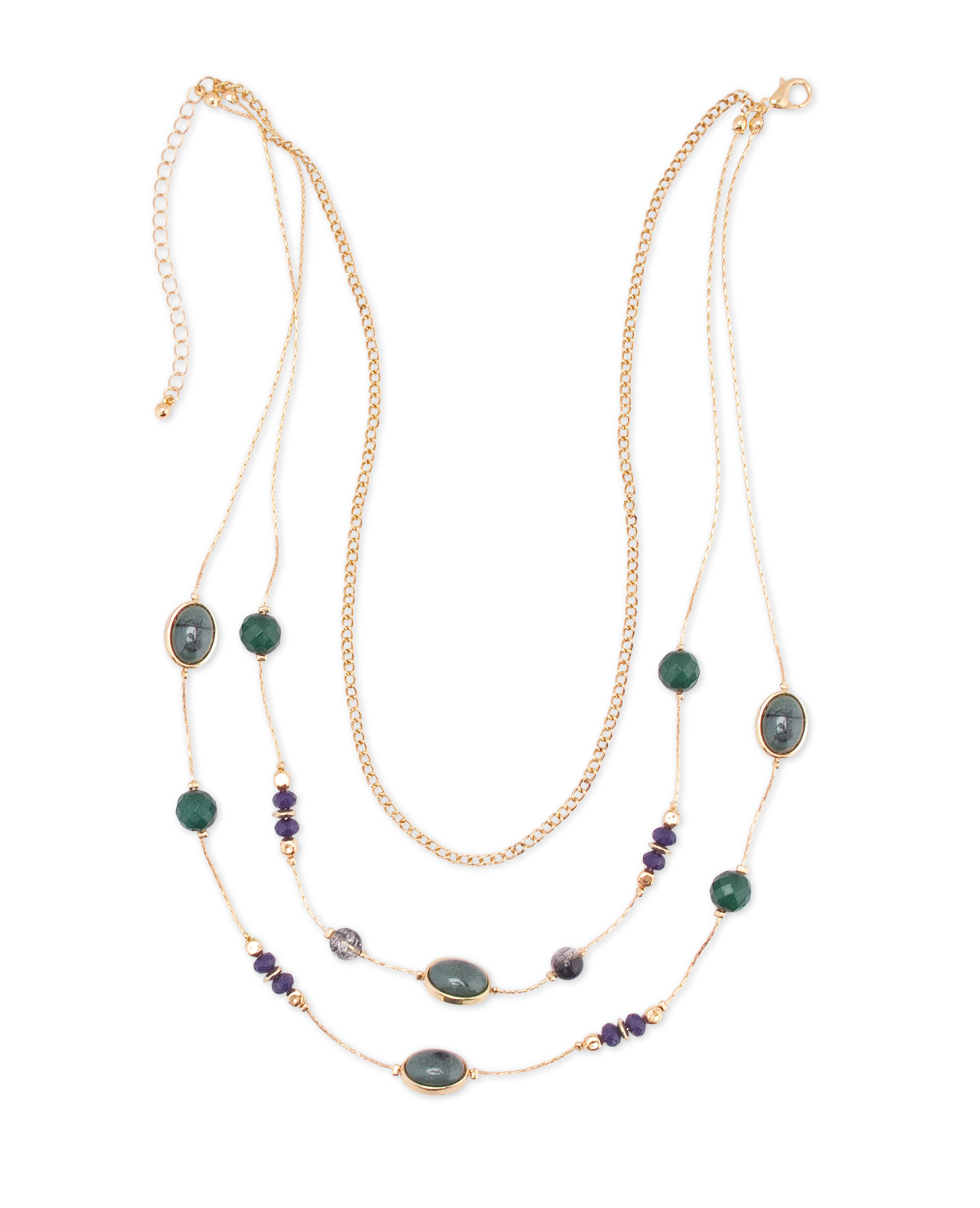 Gold And Green Illusion Necklace