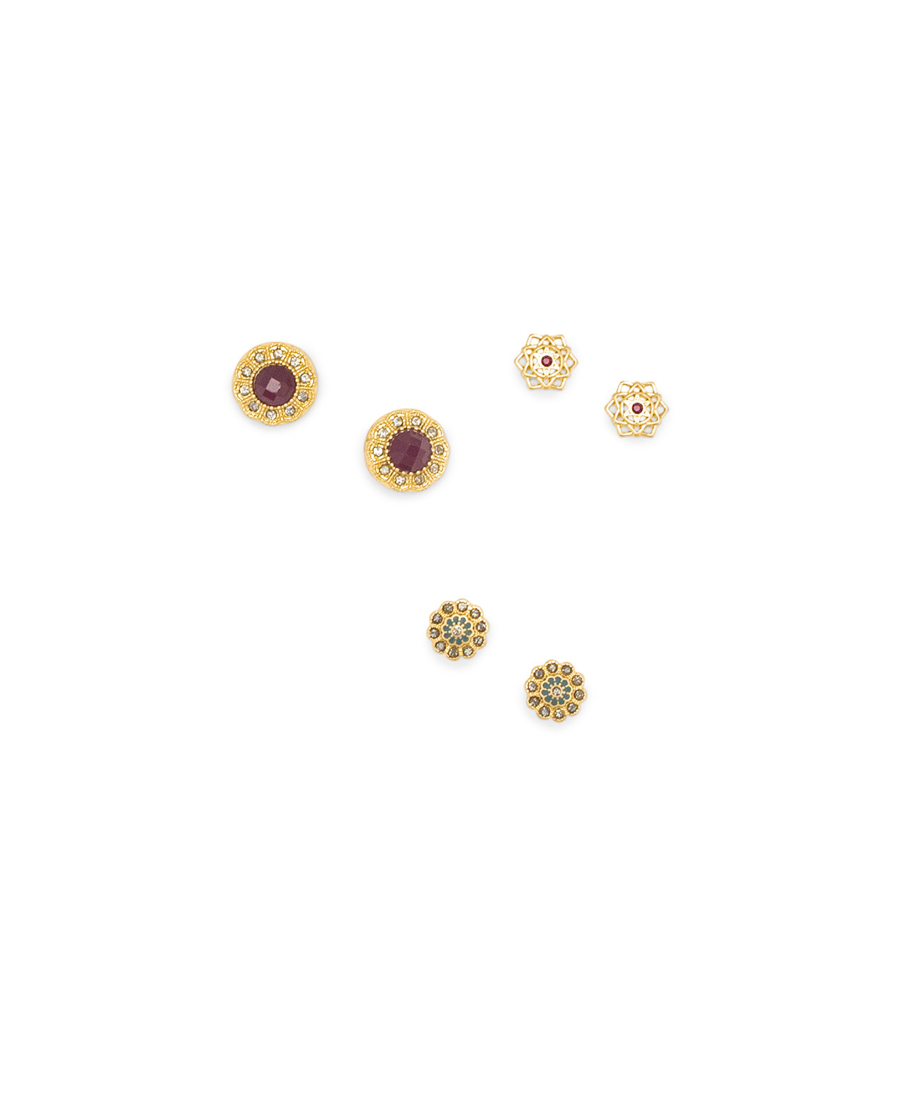 Women's Gold Stud Earrings Set