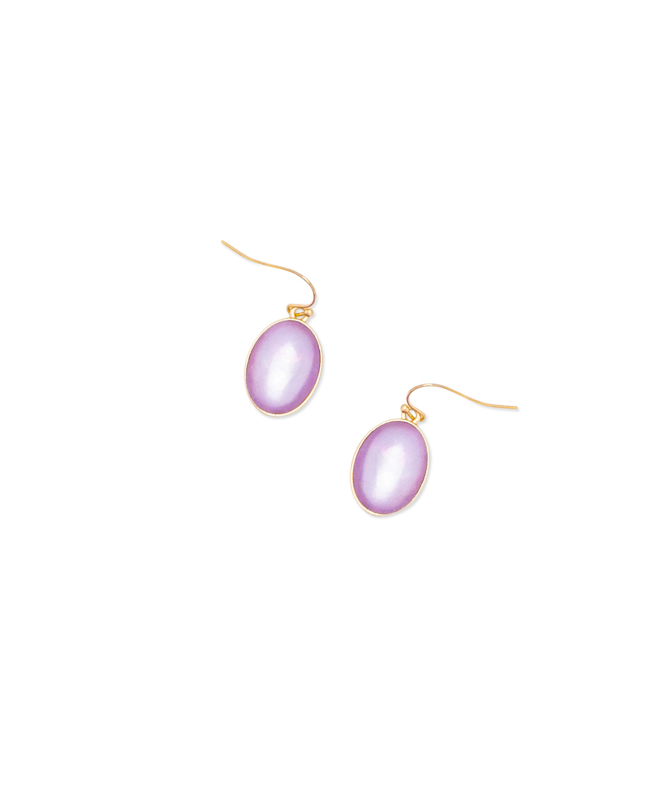 Women's Purple Oval Stone Earrings
